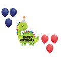 Loonballoon 52 Inch Dino Birthday Balloon Shape Set 6x latex 91131